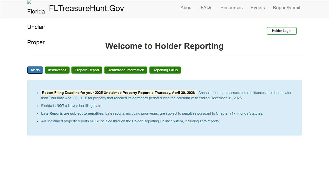 Report/Remit Unclaimed Property